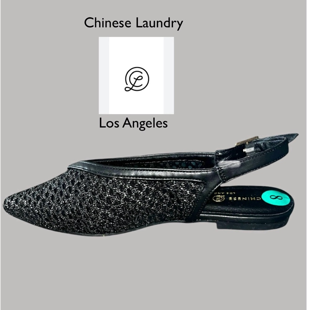 *new* Chinese Laundry Black Mesh Slingback Flats - Picture 10 of 10